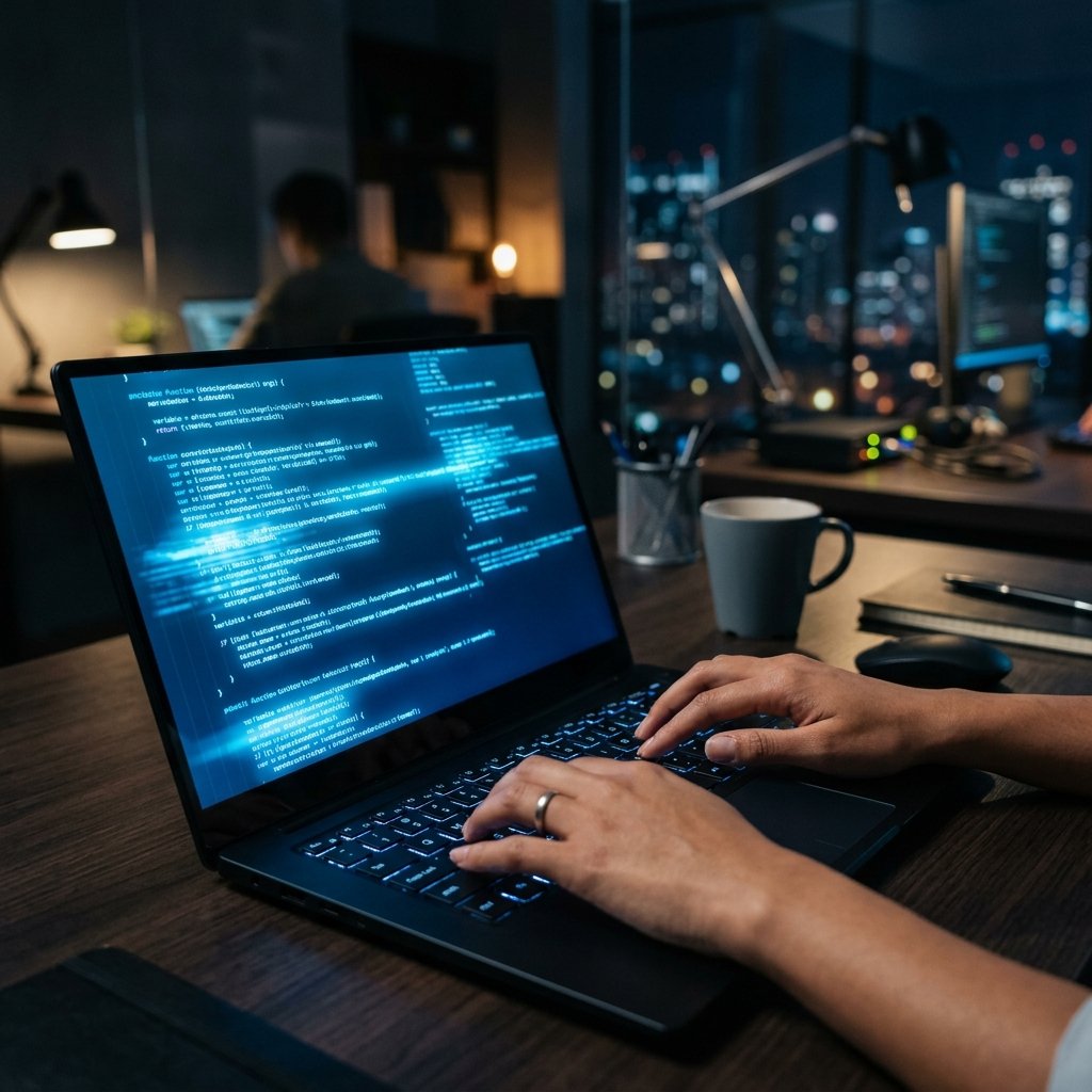 Developer coding at VaultSphere AI